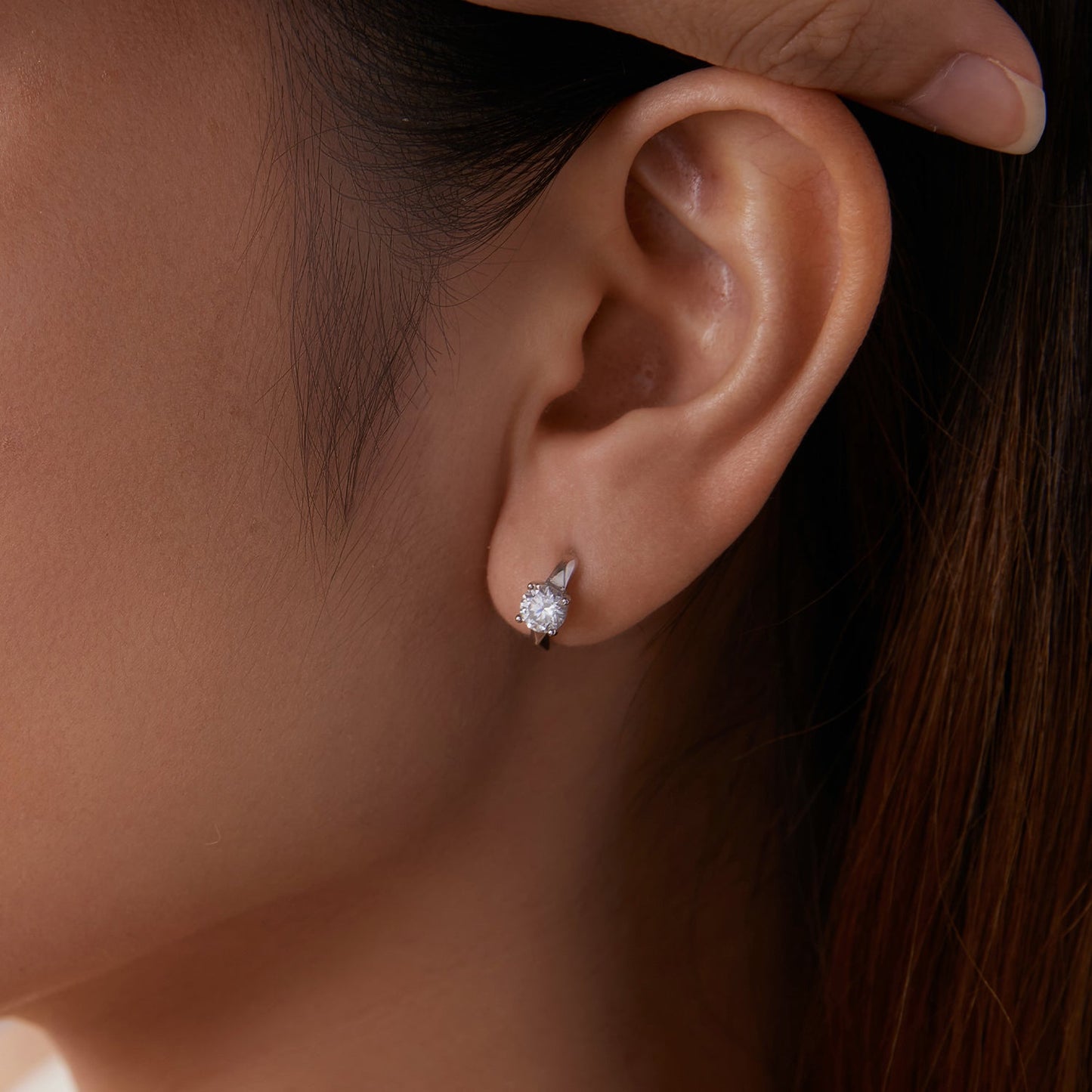 925 Sterling Silver Moissanite 0.50 Carat Earrings for Women