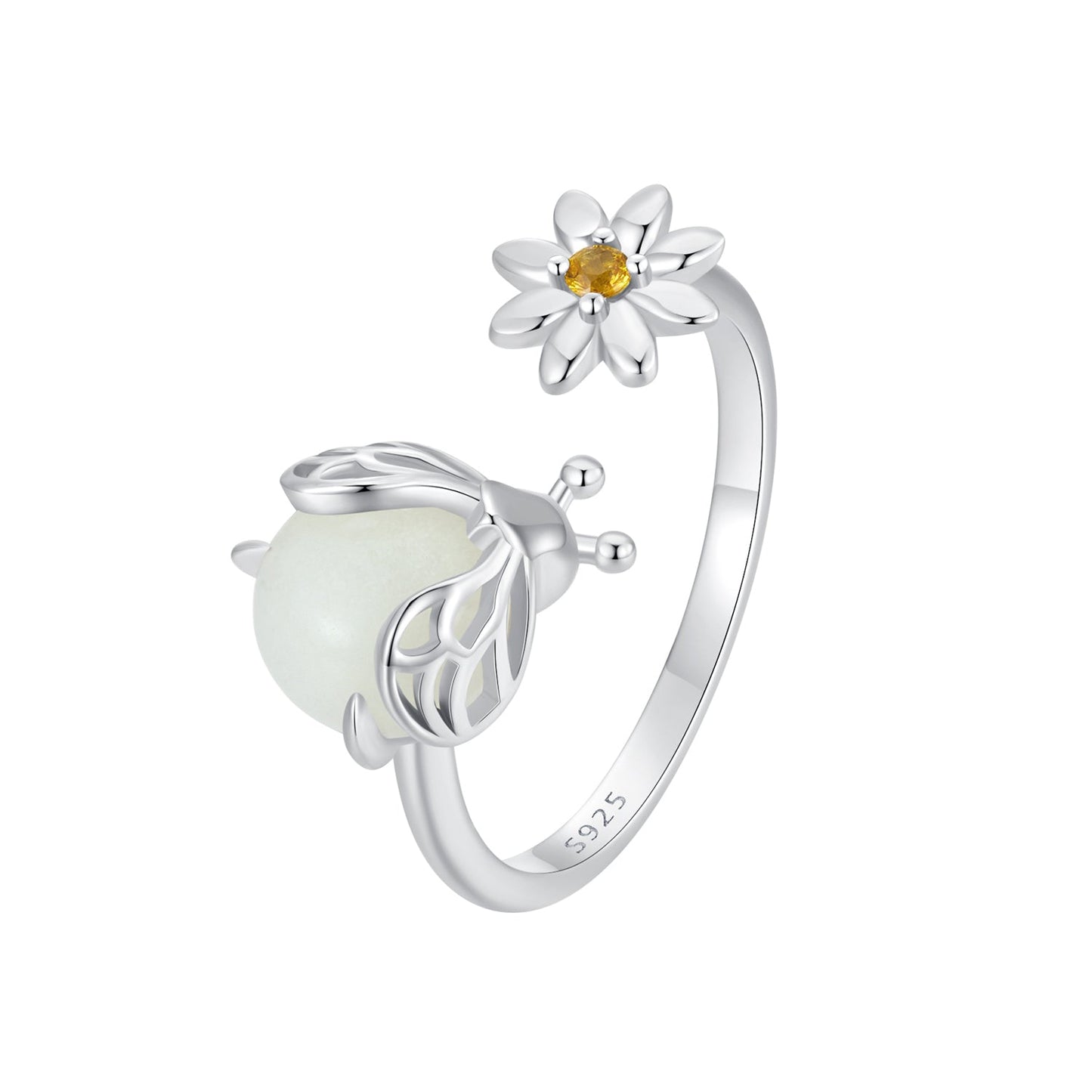 925 Sterling Silver Width 1.8mm Pavé Setting CZ Luminous Stone Ring