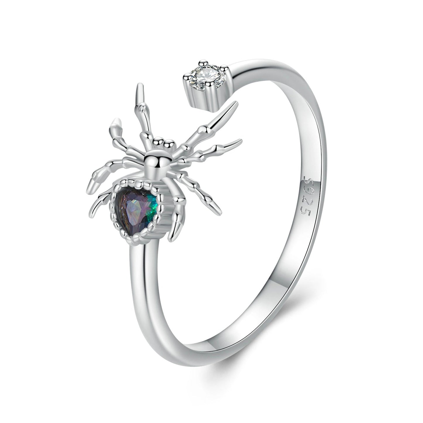 925 Sterling Silver White Gold Plated Ring with Pavé Setting CZ for Women