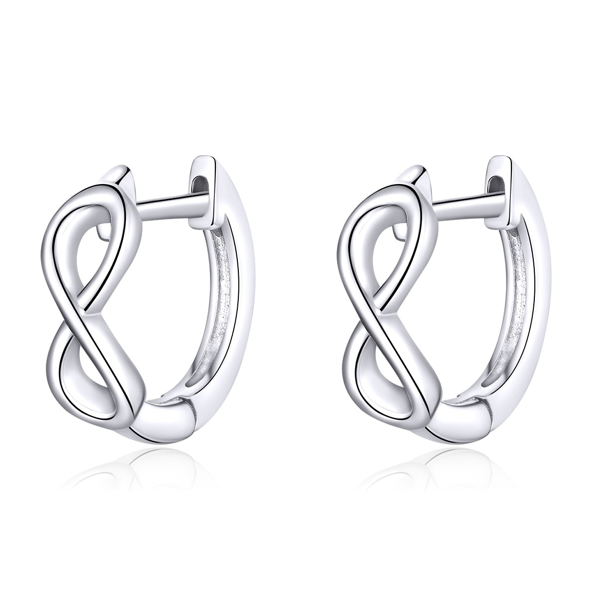 925 Sterling Silver Earrings - 1.2*0.4cm, Platinum Plated for Women
