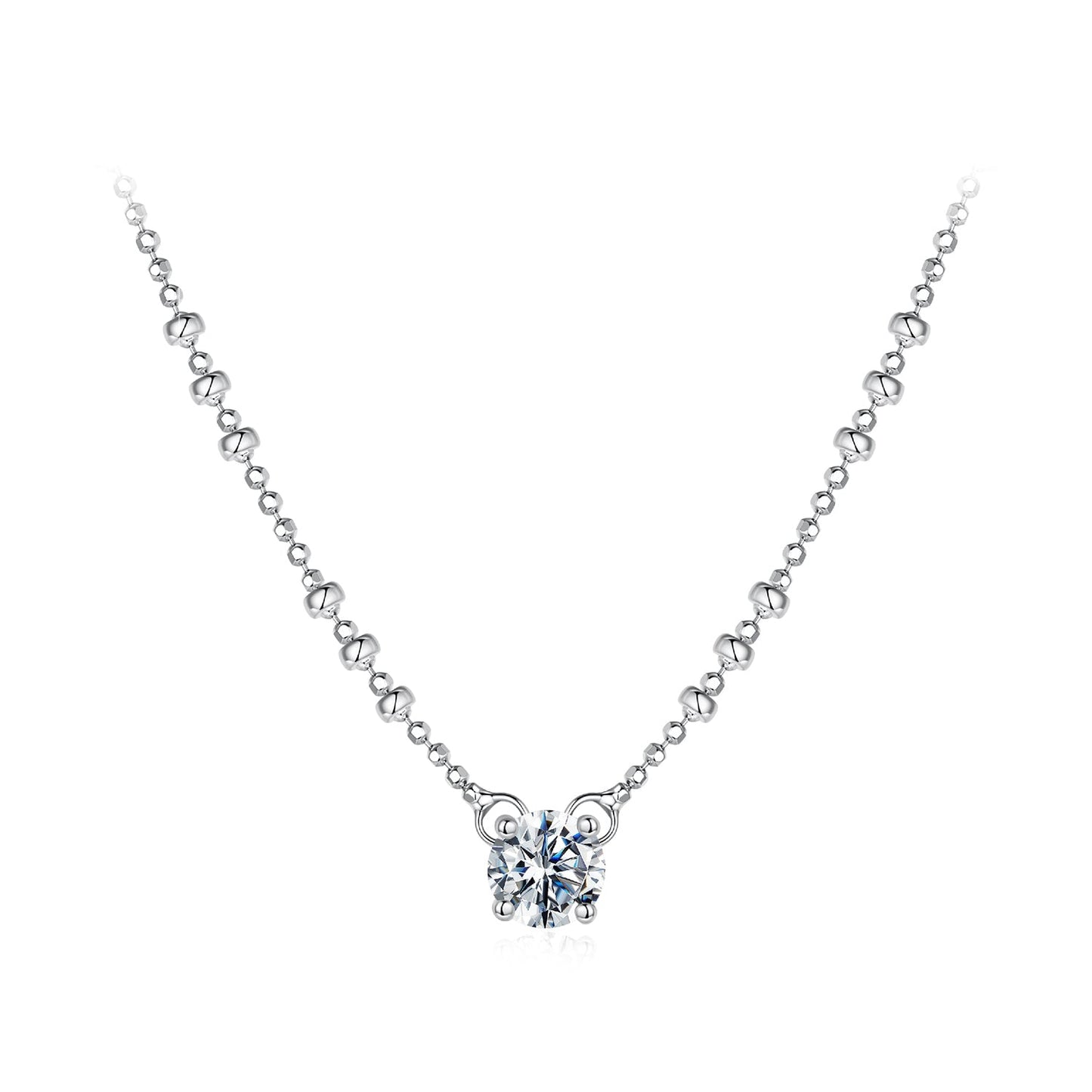 925 Sterling Silver 0.5 Carat Moissanite Necklace for Women