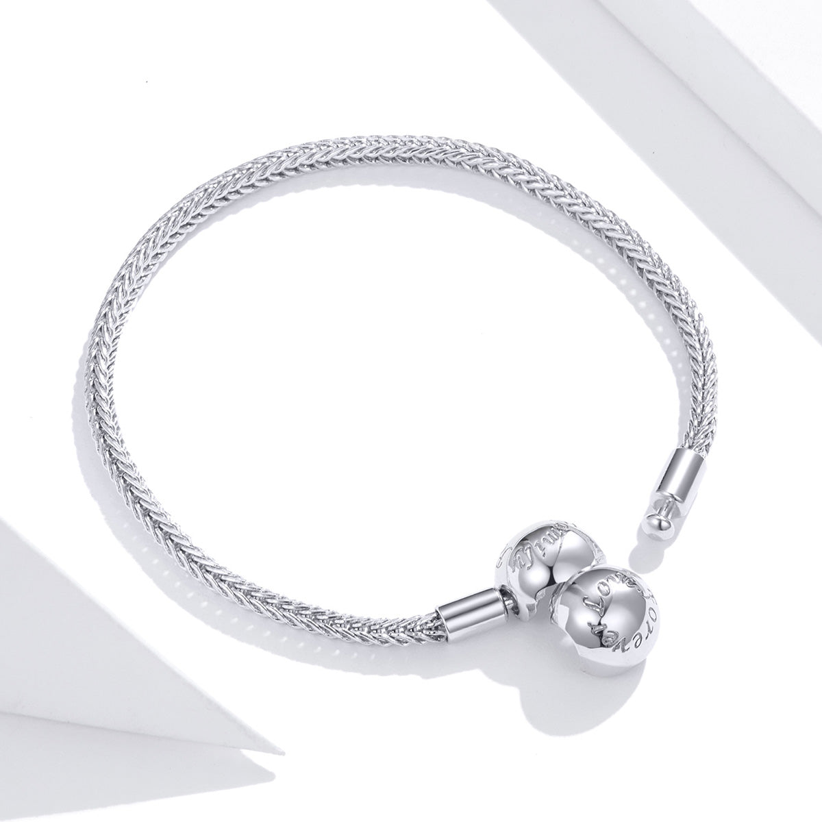 925 Sterling Silver Plated Platinum 17cm Bracelet for Men