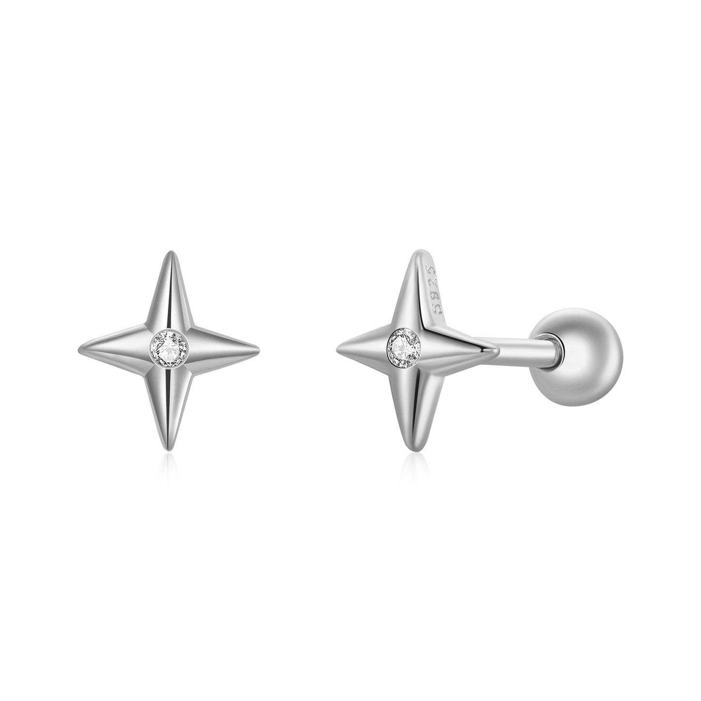 925 Sterling Silver Pavé CZ Gold Plated Earrings