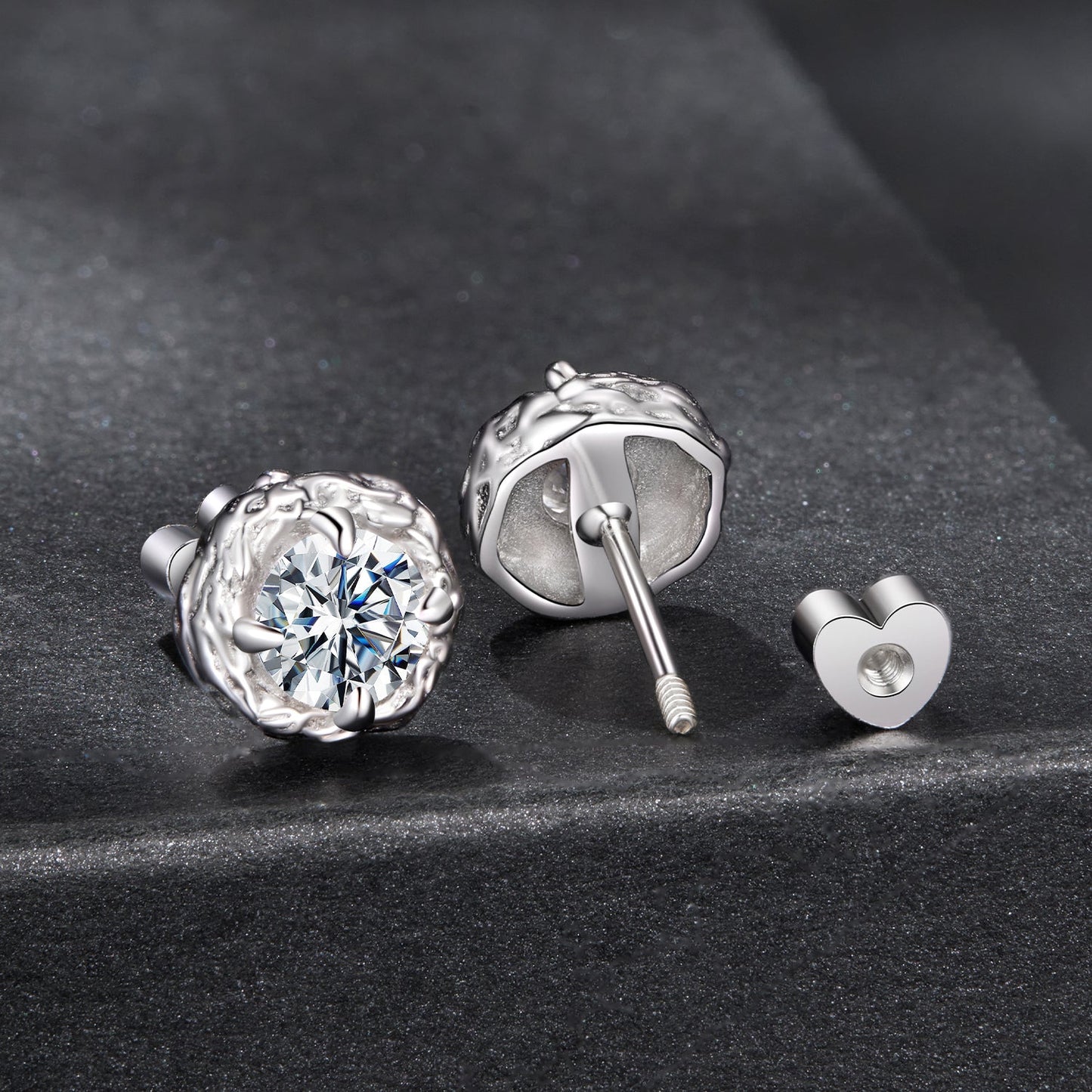 925 Sterling Silver 0.5 Carat Moissanite Earring for Women
