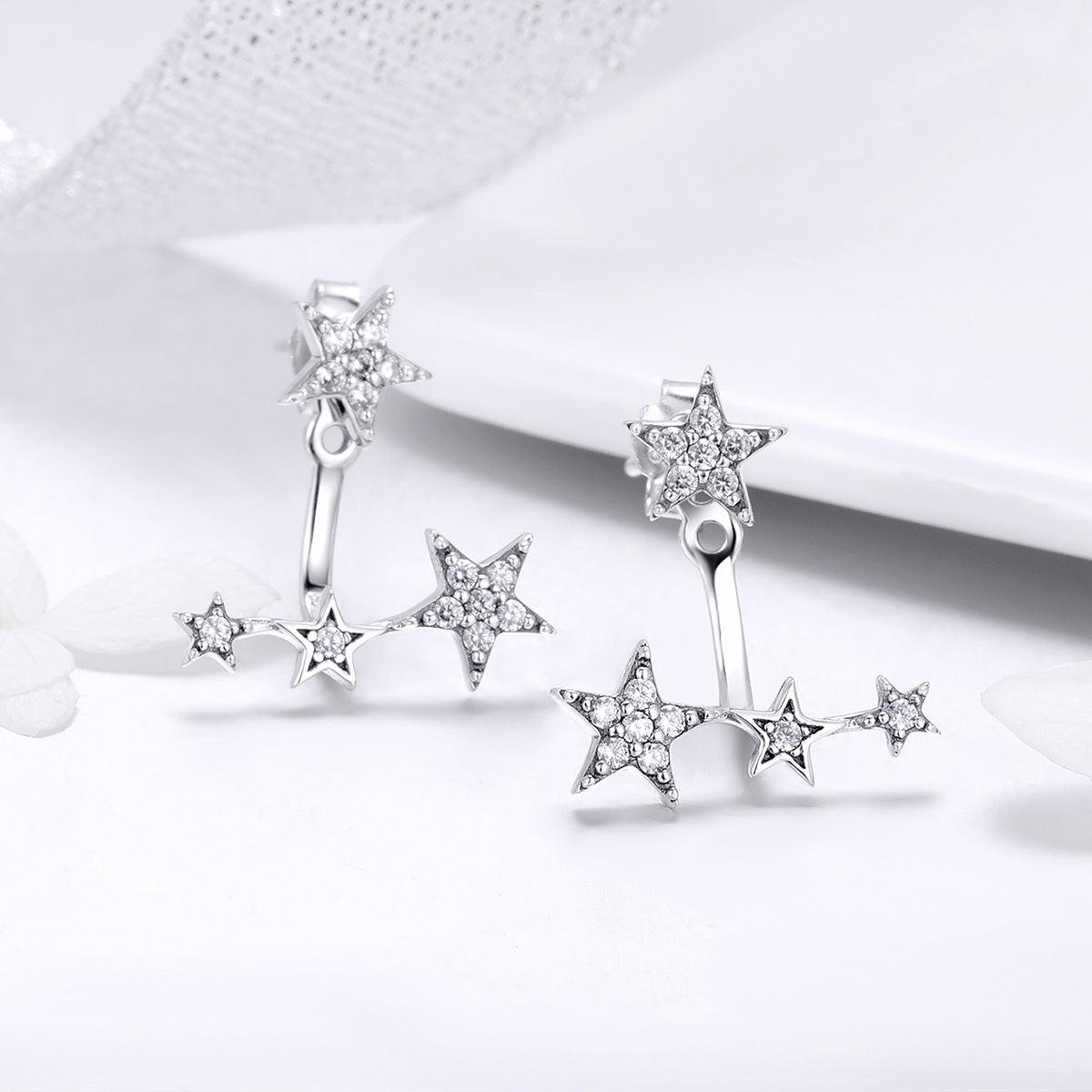 925 Sterling Silver Pavé Setting Earrings for Women