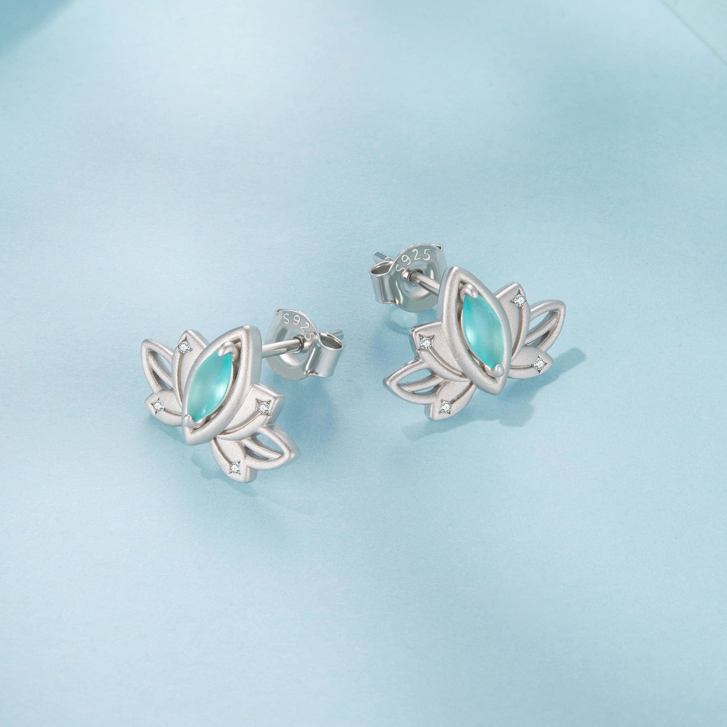 925 Sterling Silver Earrings with Pavé CZ and White Gold Plating, Size 0.9*1.3 cm for Women