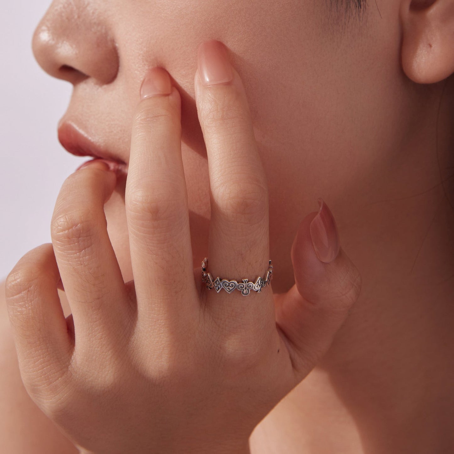 925 Sterling Silver Oxidized Silver 0.5cm Ring