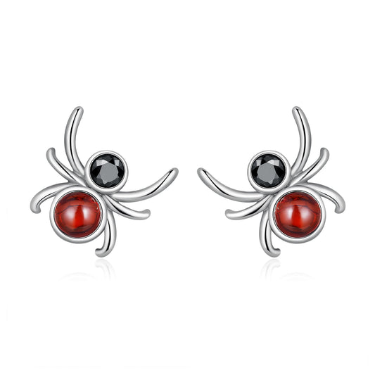 925 Sterling Silver Earrings with Pavé Setting CZ and Transparent Glass