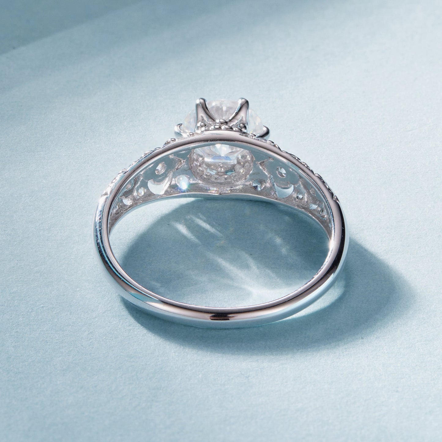 925 Sterling Silver Moissanite 0.65 Carat Ring Size 6 for Women