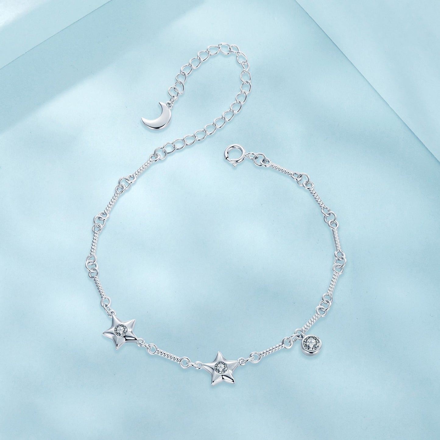 925 Sterling Silver White Gold Plated CZ Bracelet for Women
