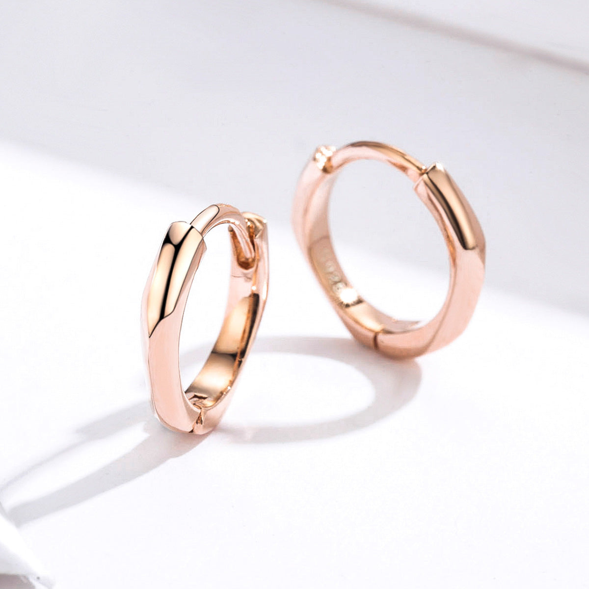 S925 Sterling Silver Plated Rose Gold Earrings