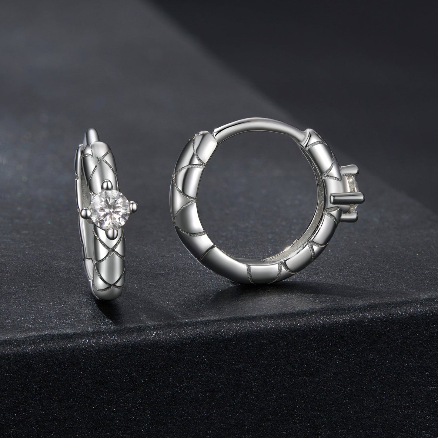 925 Sterling Silver Moissanite Earrings 1.3cm for Women
