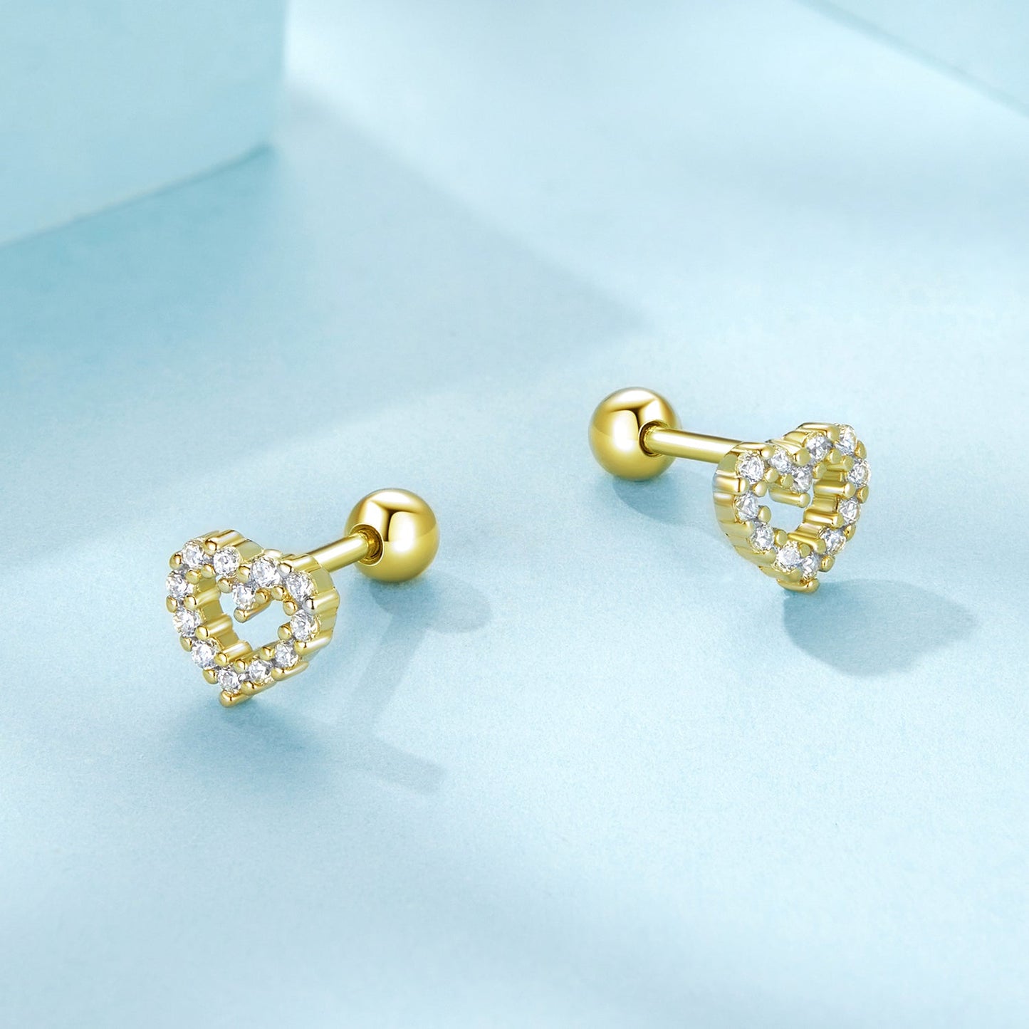 925 Sterling Silver White Gold Plated Earrings with CZ for Women