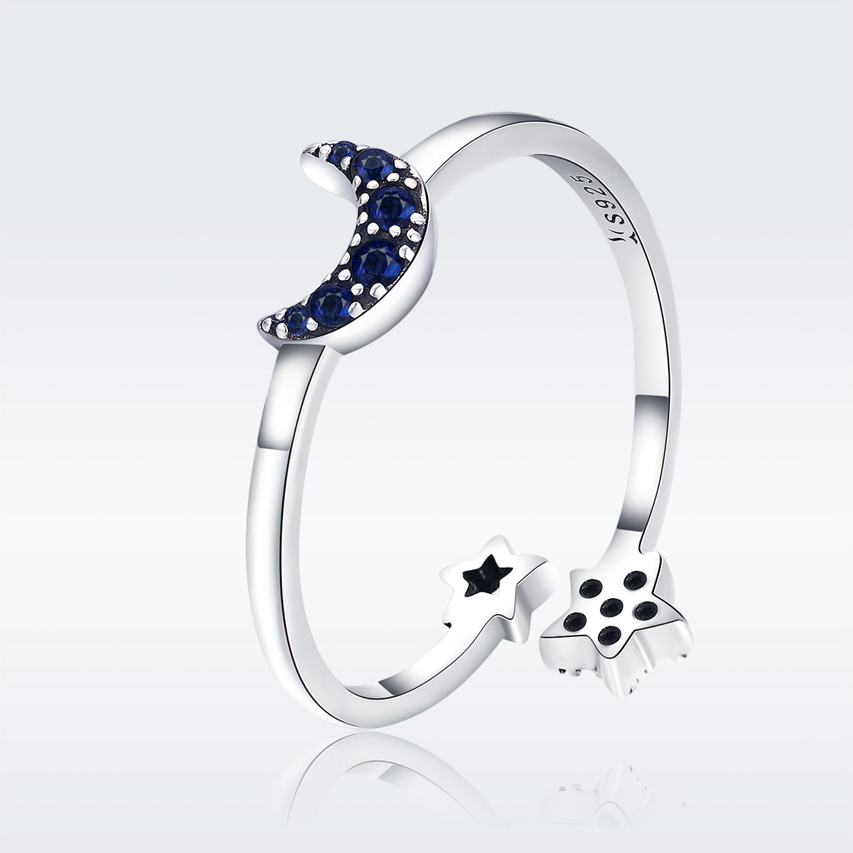925 Sterling Silver Adjustable Ring, 0.2cm Width, Size 1.1*0.7cm, Women