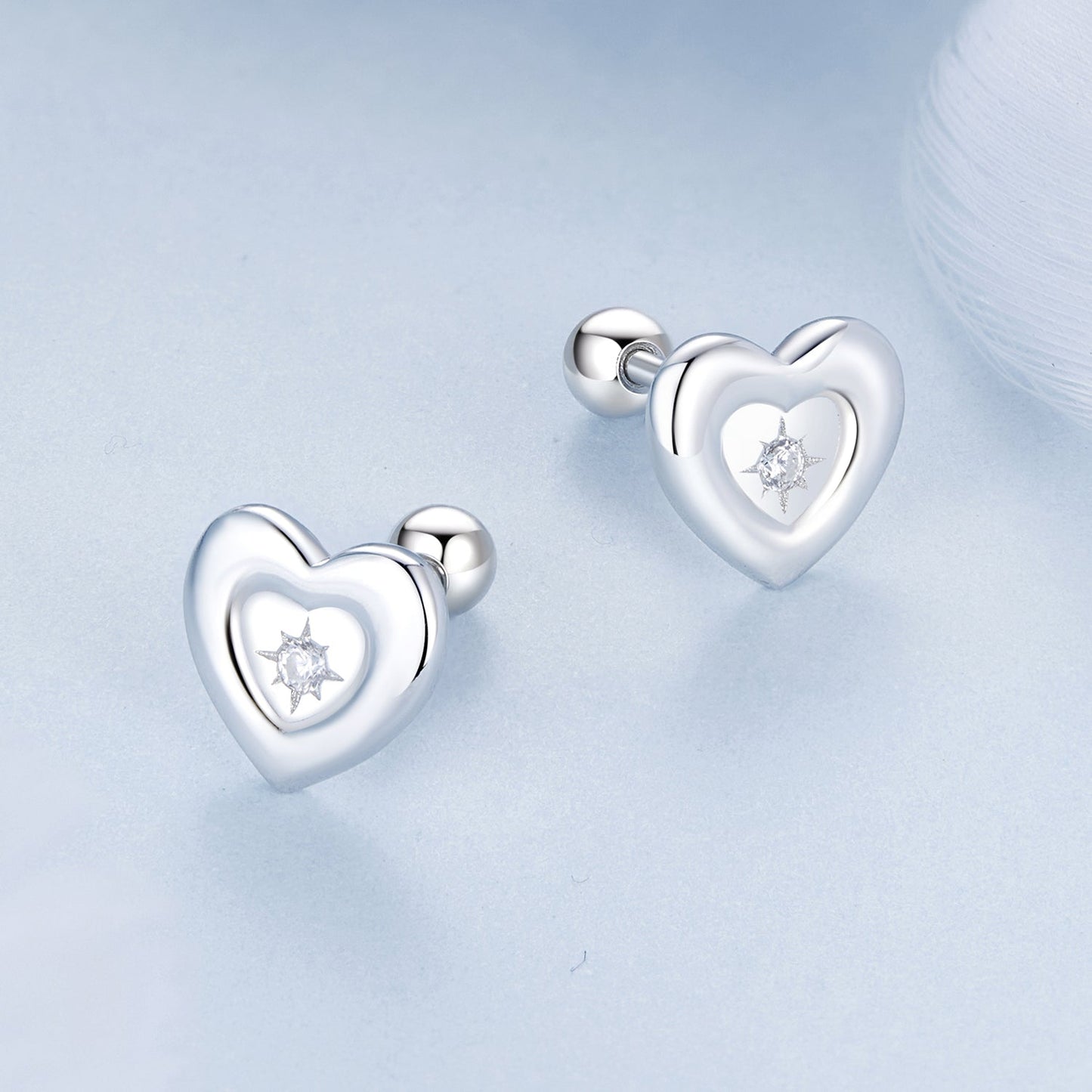 925 Sterling Silver White Gold Plated CZ Earrings