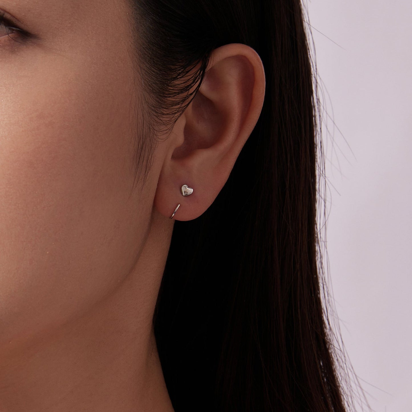 925 Silver White Gold Plated 1.4cm Brass Earrings for Women