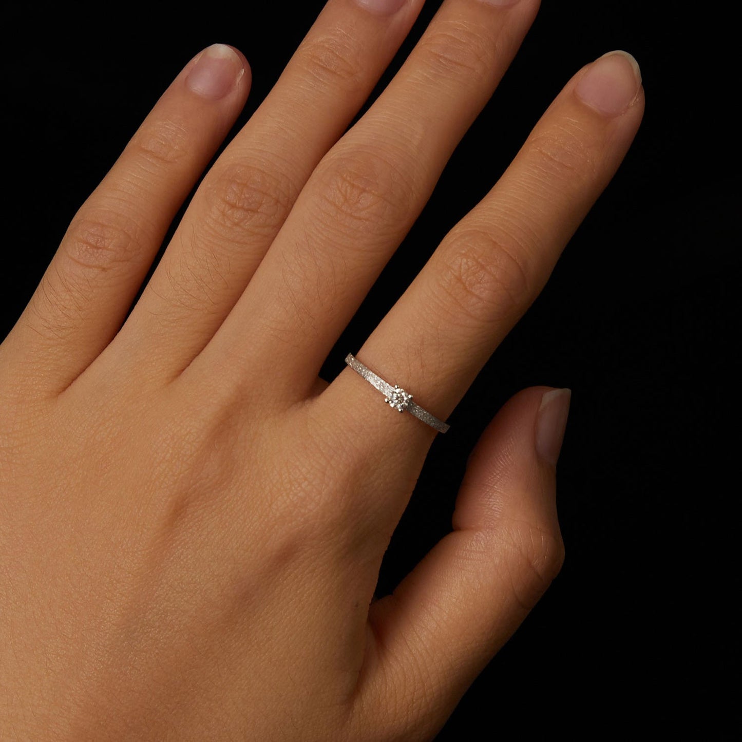 925 Sterling Silver & Moissanite Size 6 Ring with 0.1ct Moissanite