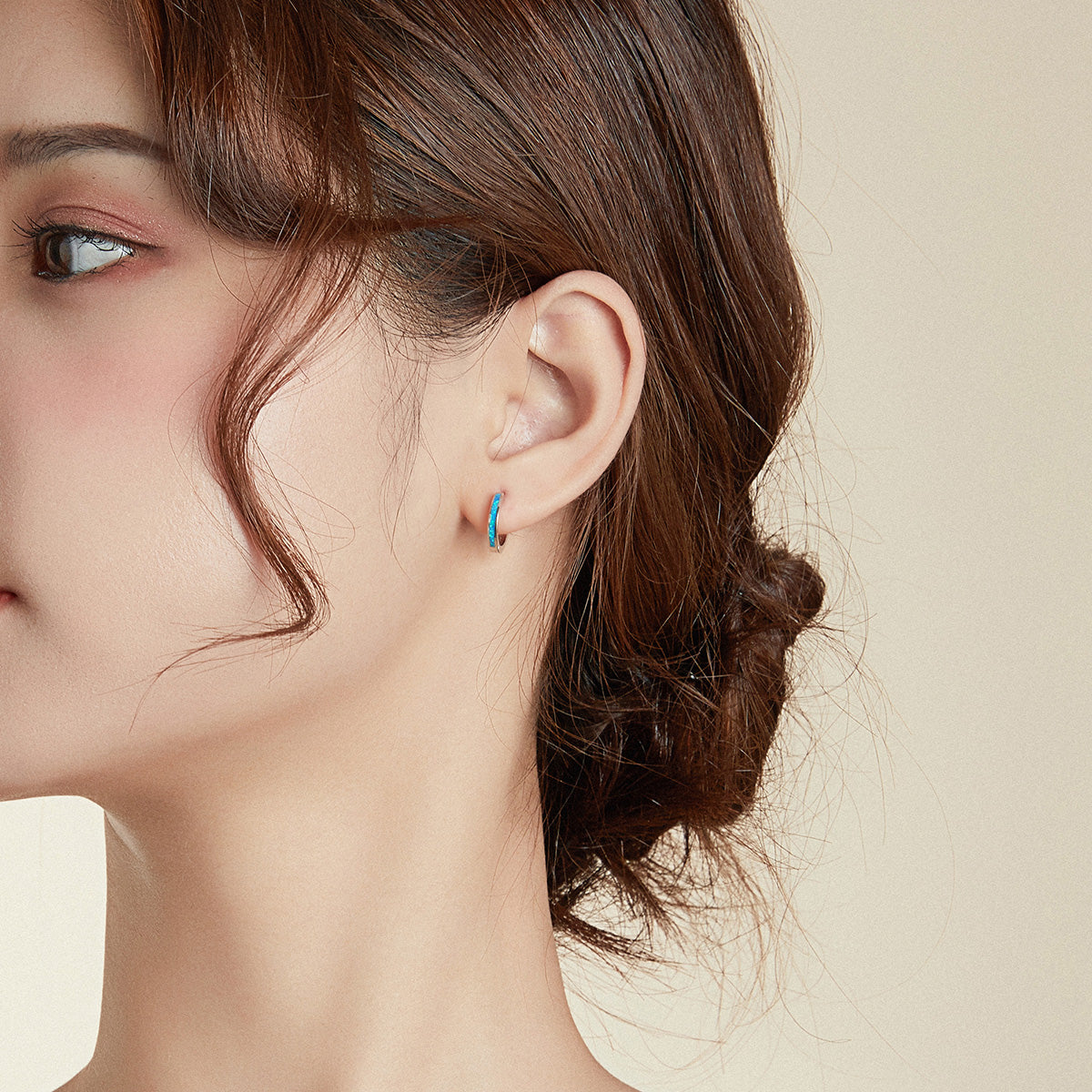 925 Sterling Silver + Platinum Translucent Opal Earrings for Women