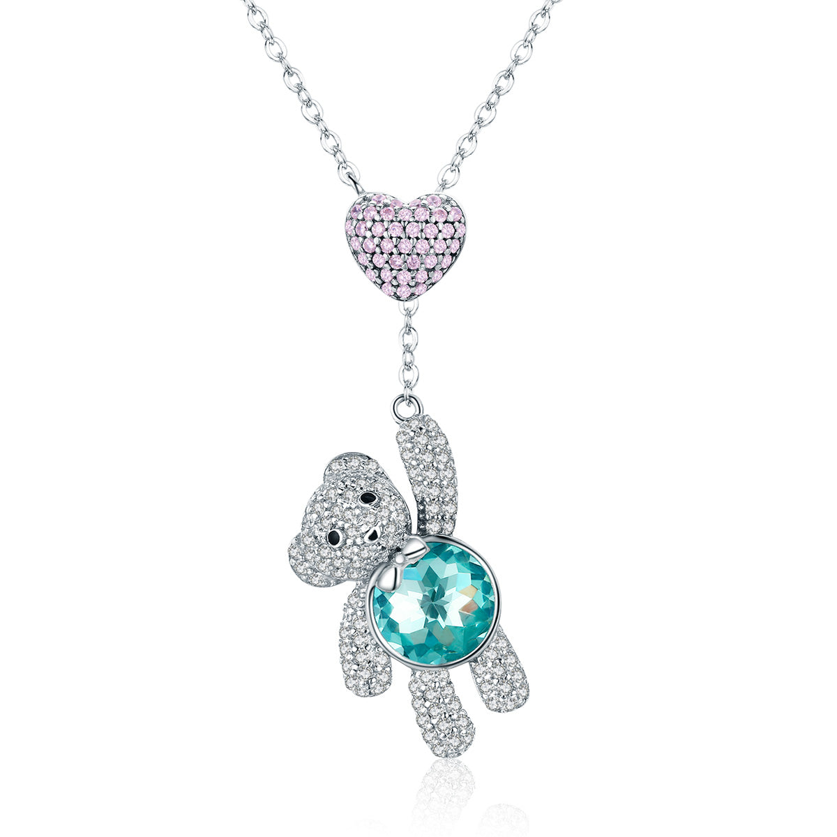 925 Sterling Silver Necklace 38-45cm with 3.1*1.3cm Pendant for Women