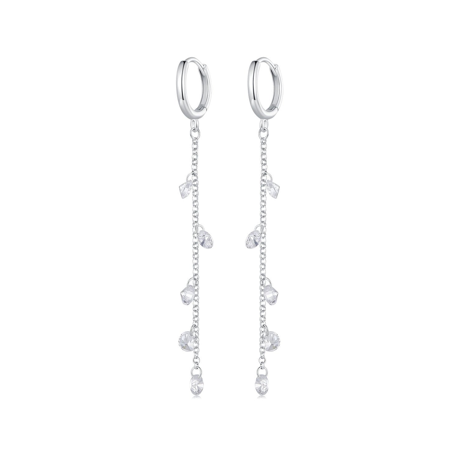 S925 Sterling Silver Pavé Setting CZ Earrings for Women