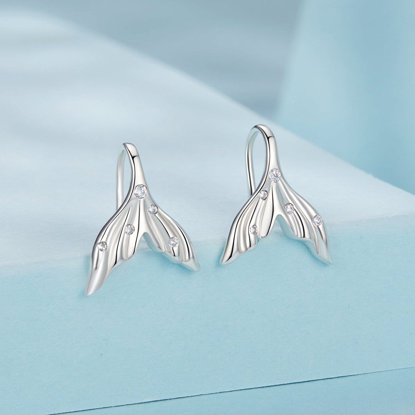 925 Sterling Silver Earrings with Pavé Setting in Oxidized Finish