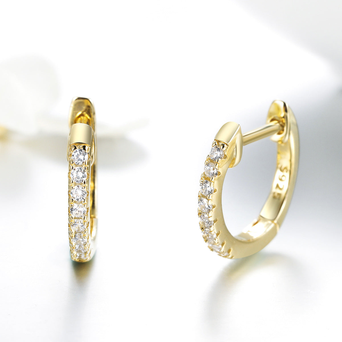925 Sterling Silver 1.3cm Pavé Set CZ Earrings