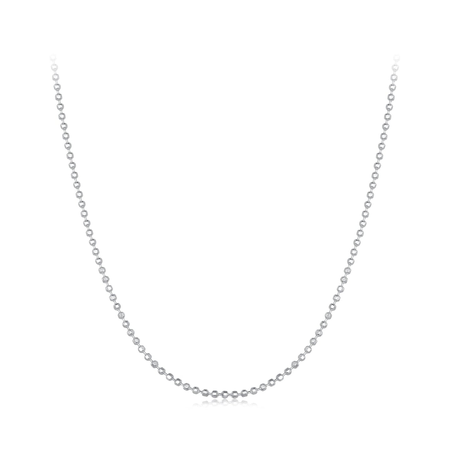 925 Sterling Silver Plated Platinum Necklace 400+50mm for Women