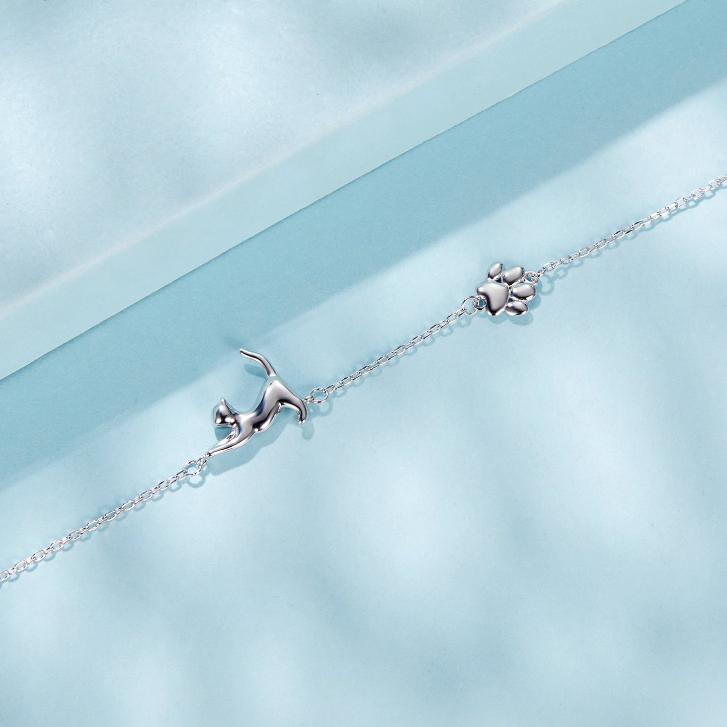925 Sterling Silver & Plated White Gold Adjustable Bracelet for Women