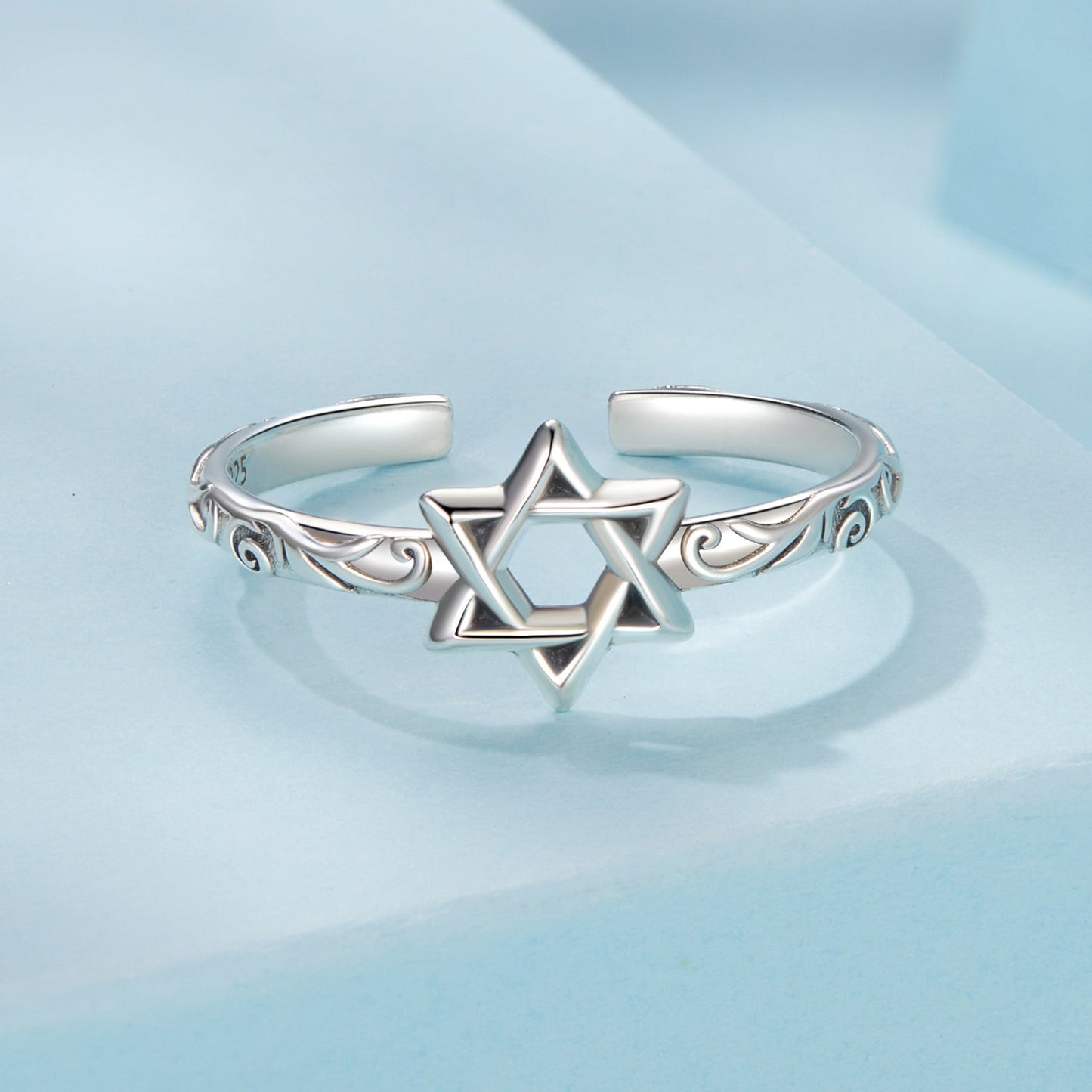925 Sterling Silver Oxidized Silver 0.8cm Pendant Rings for Women
