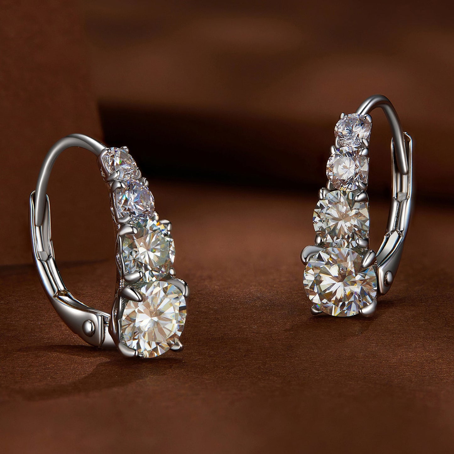 S925 Sterling Silver 0.50 Carat Moissanite Earrings for Women
