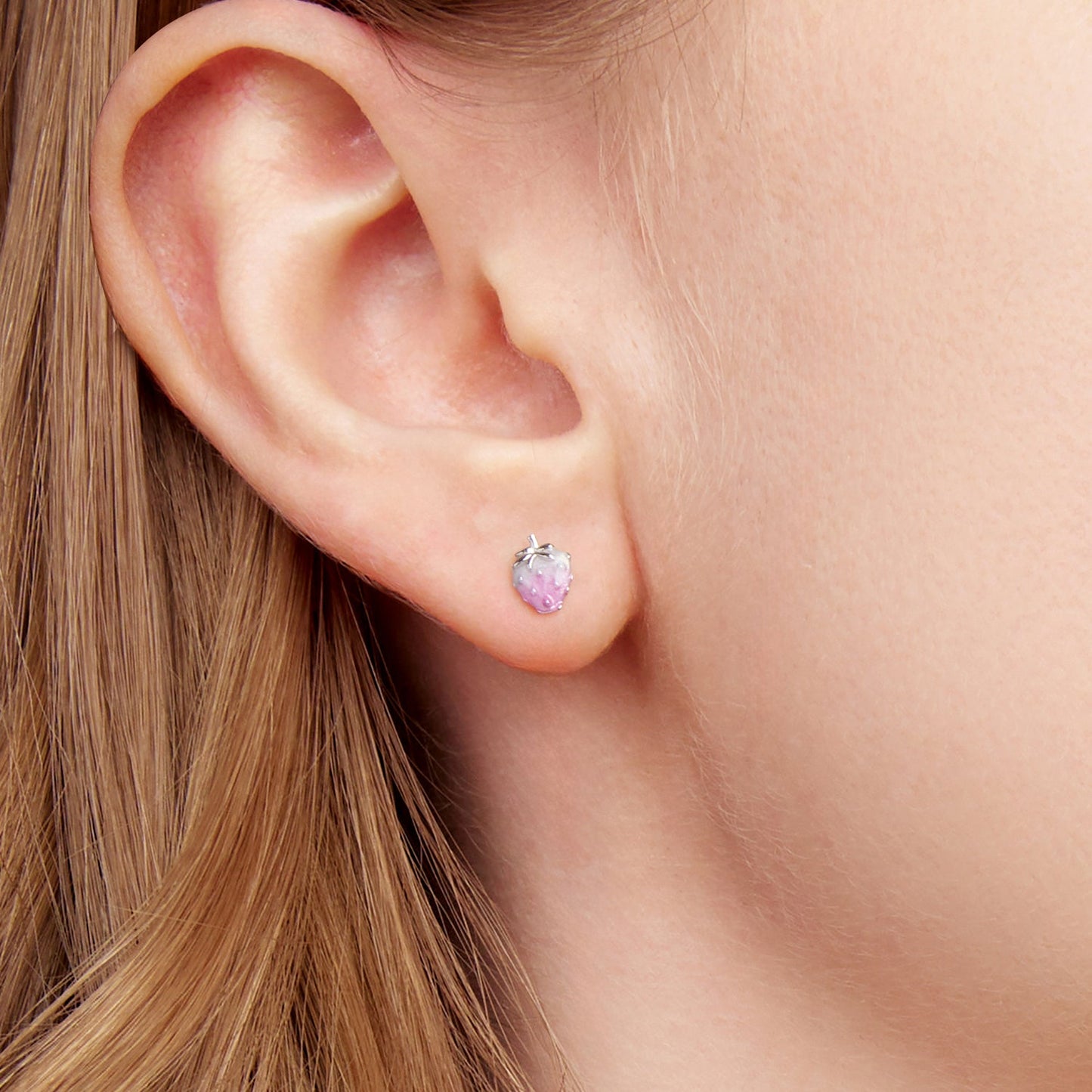 925 Sterling Silver White Gold Plated Enamel Earrings