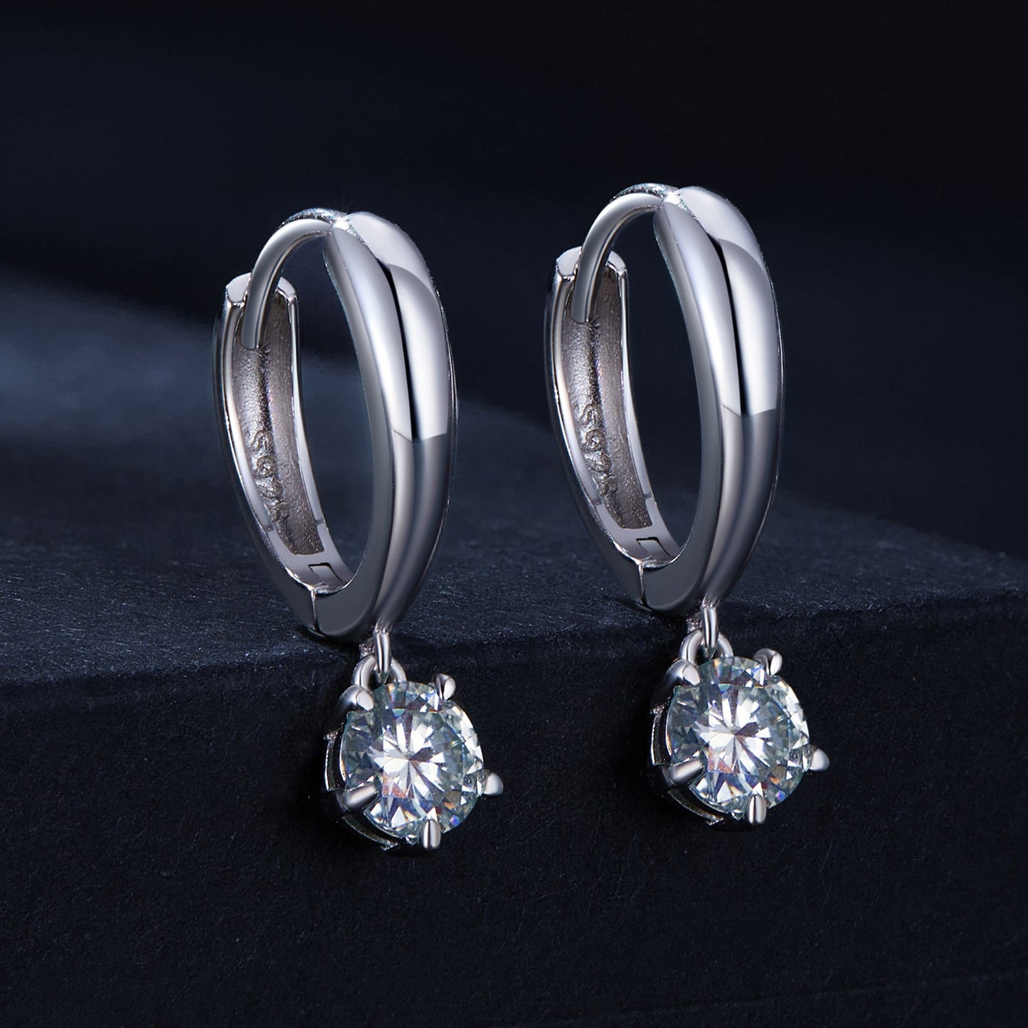S925 Sterling Silver 0.50 Carat Moissanite Earrings for Women