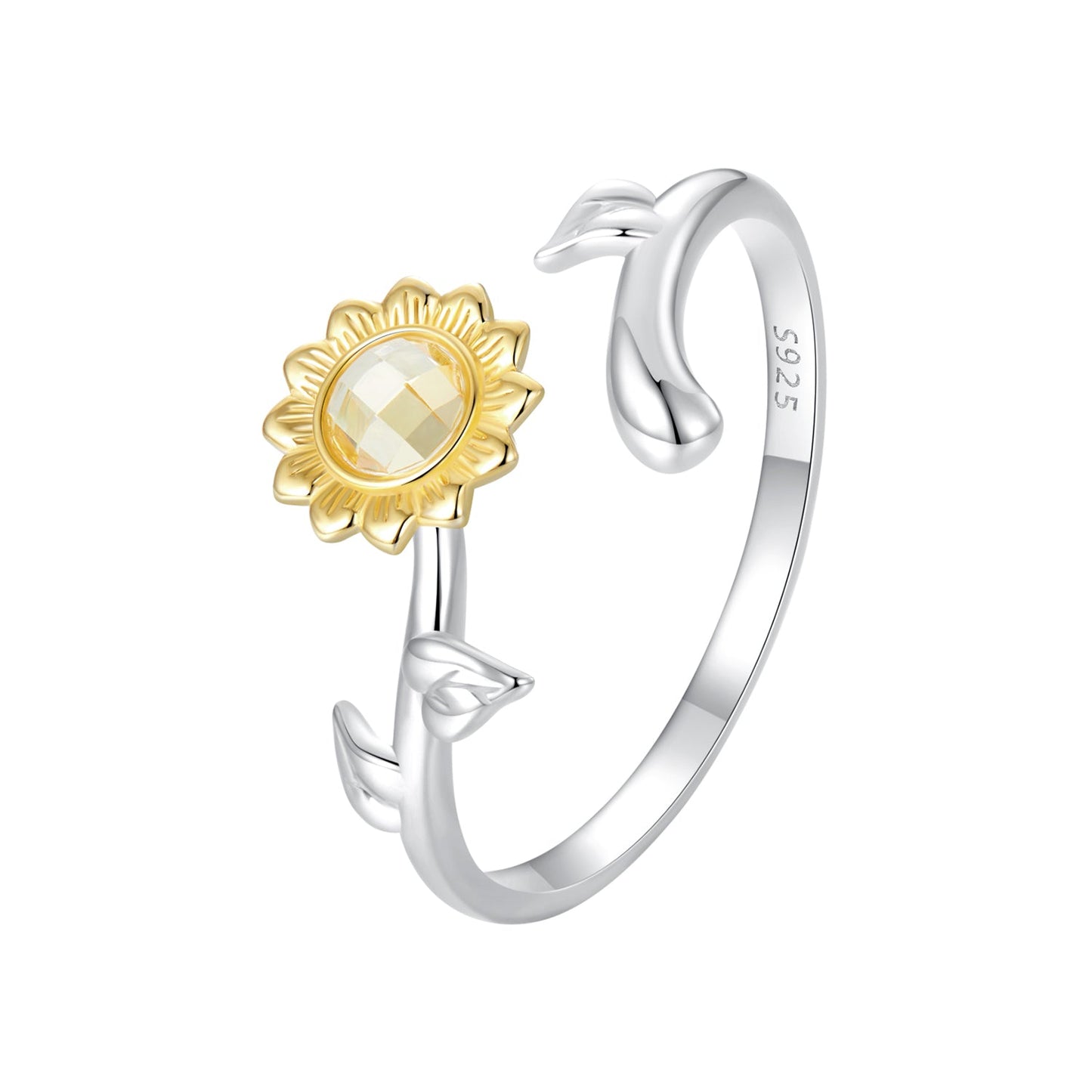 925 Sterling Silver Transparent Glass Ring 1.7mm for Women