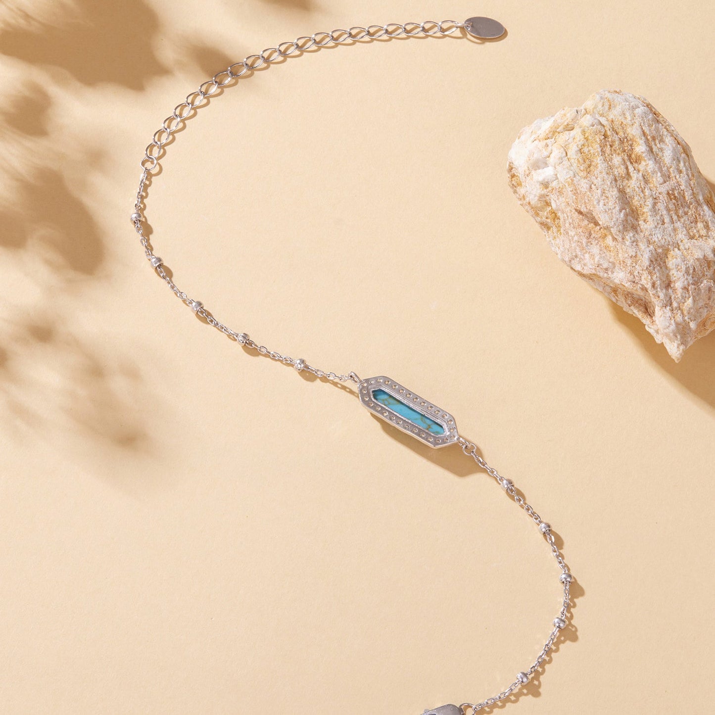 925 Sterling Silver White Gold Plated Bracelets with Synthetic Turquoise for Women