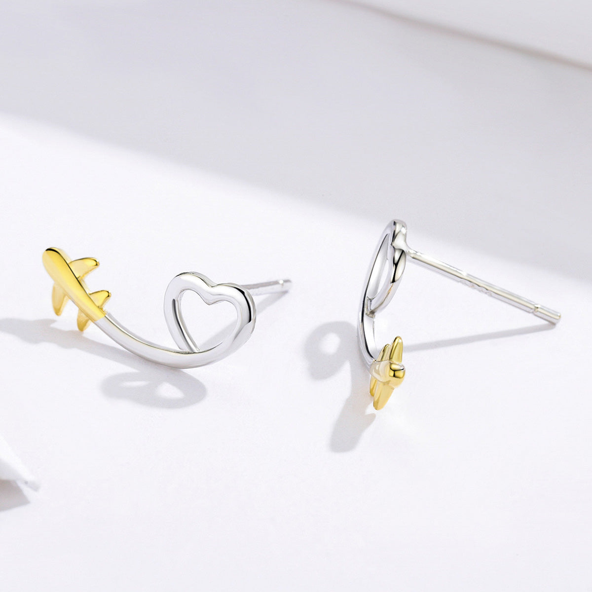 925 Sterling Silver Earrings, 0.6cm, Plated Gold, Plated Platinum for Women