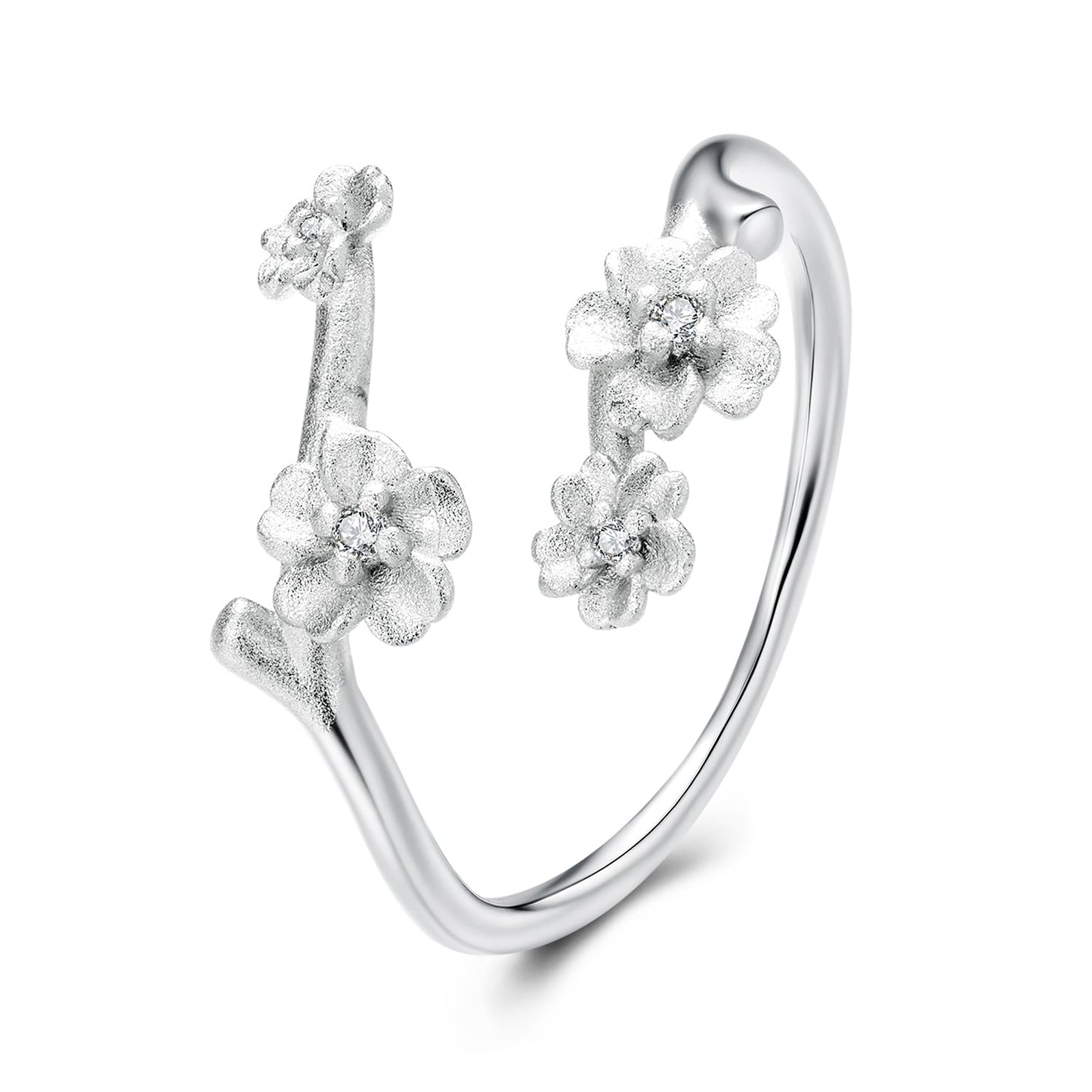 925 Sterling Silver Plated White Gold Ring for Women