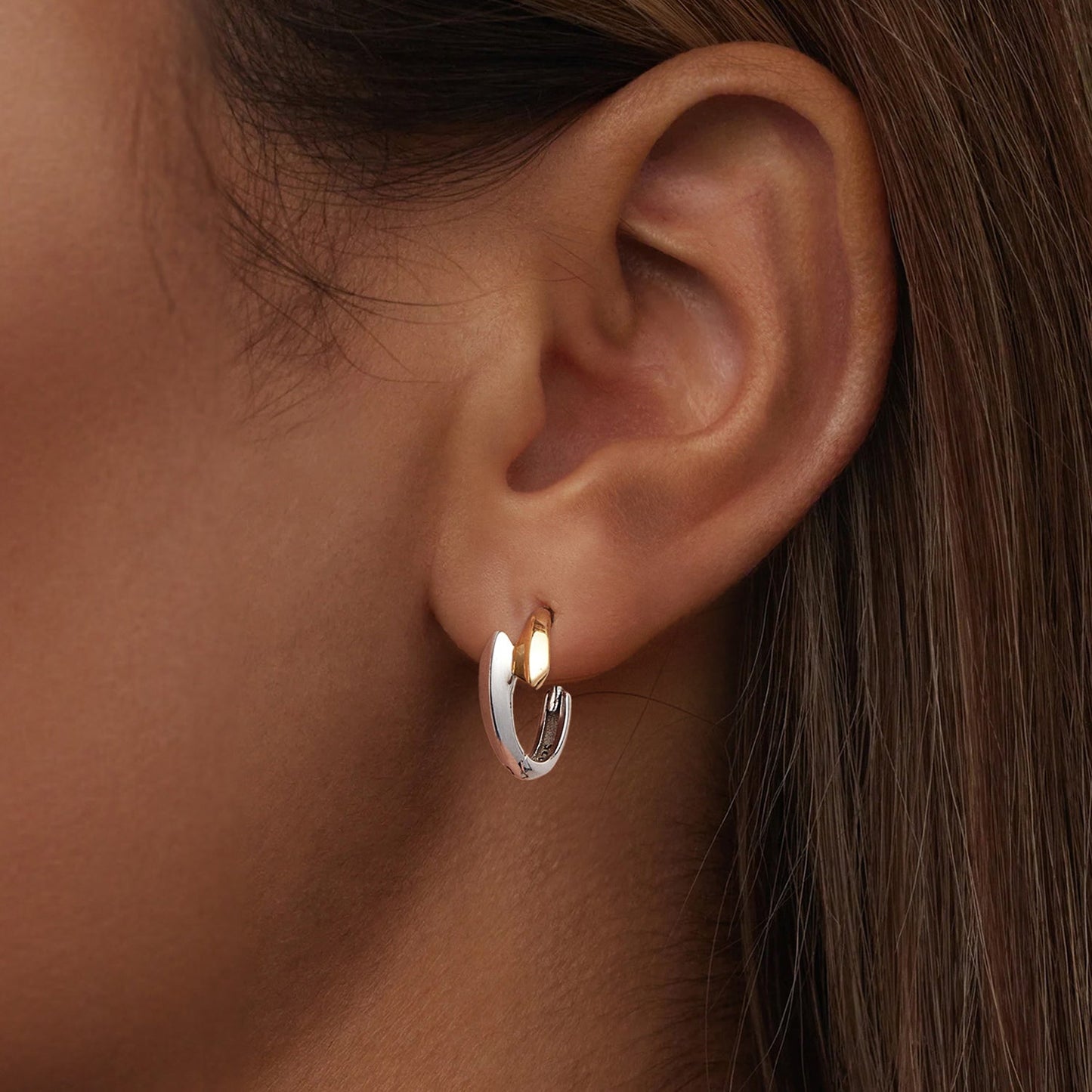 925 Sterling Silver White Gold Plated Earrings 13*6mm for Women