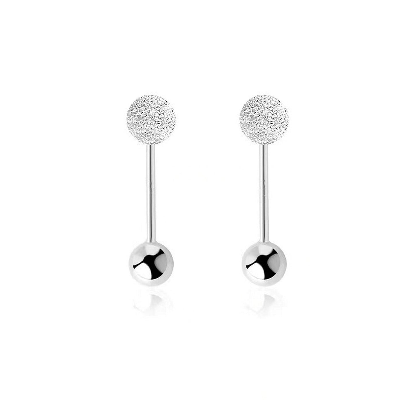 925 Sterling Silver Earrings with Platinum Plating - 0.3 cm for Women