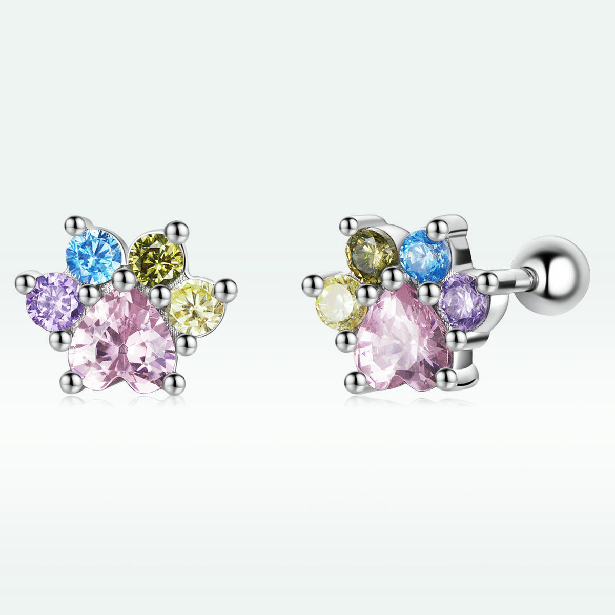 925 Sterling Silver Earrings with Pavé Setting and CZ