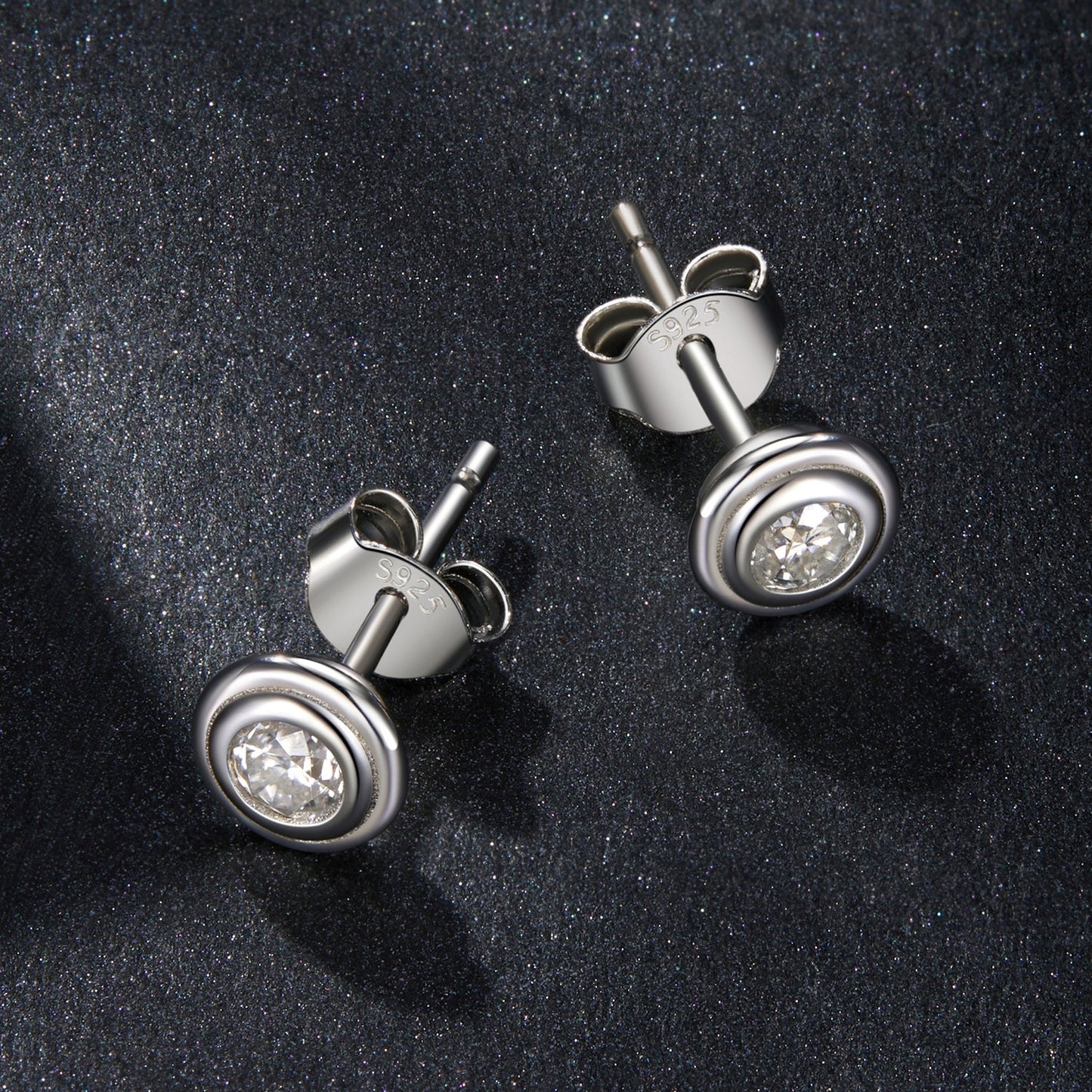 925 Sterling Silver 0.1 Carat Genuine Moissanite Earrings for Women