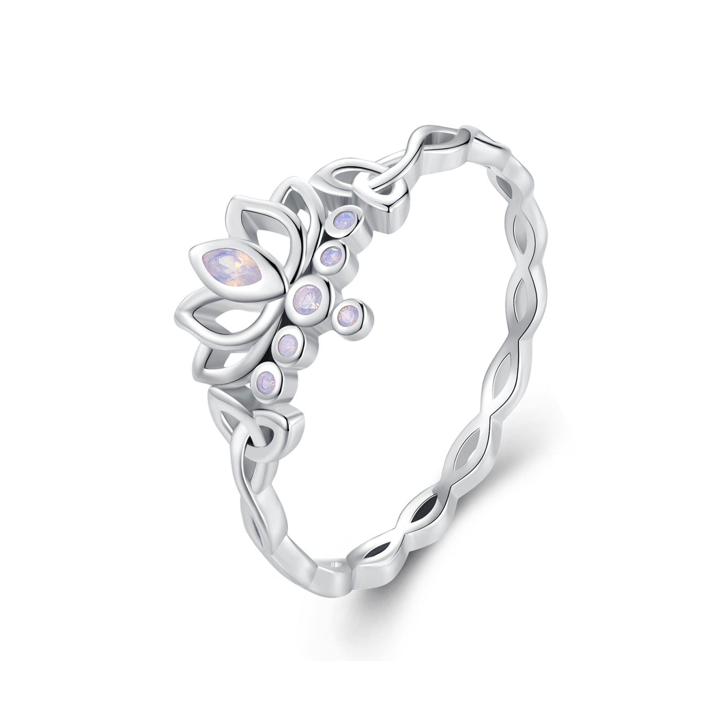 925 Sterling Silver Opal Nanometer Stone Ring Size 6.0 for Women