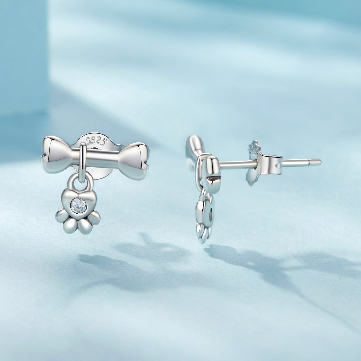 925 Sterling Silver Earrings with Pavé Setting CZ in Oxidized Silver
