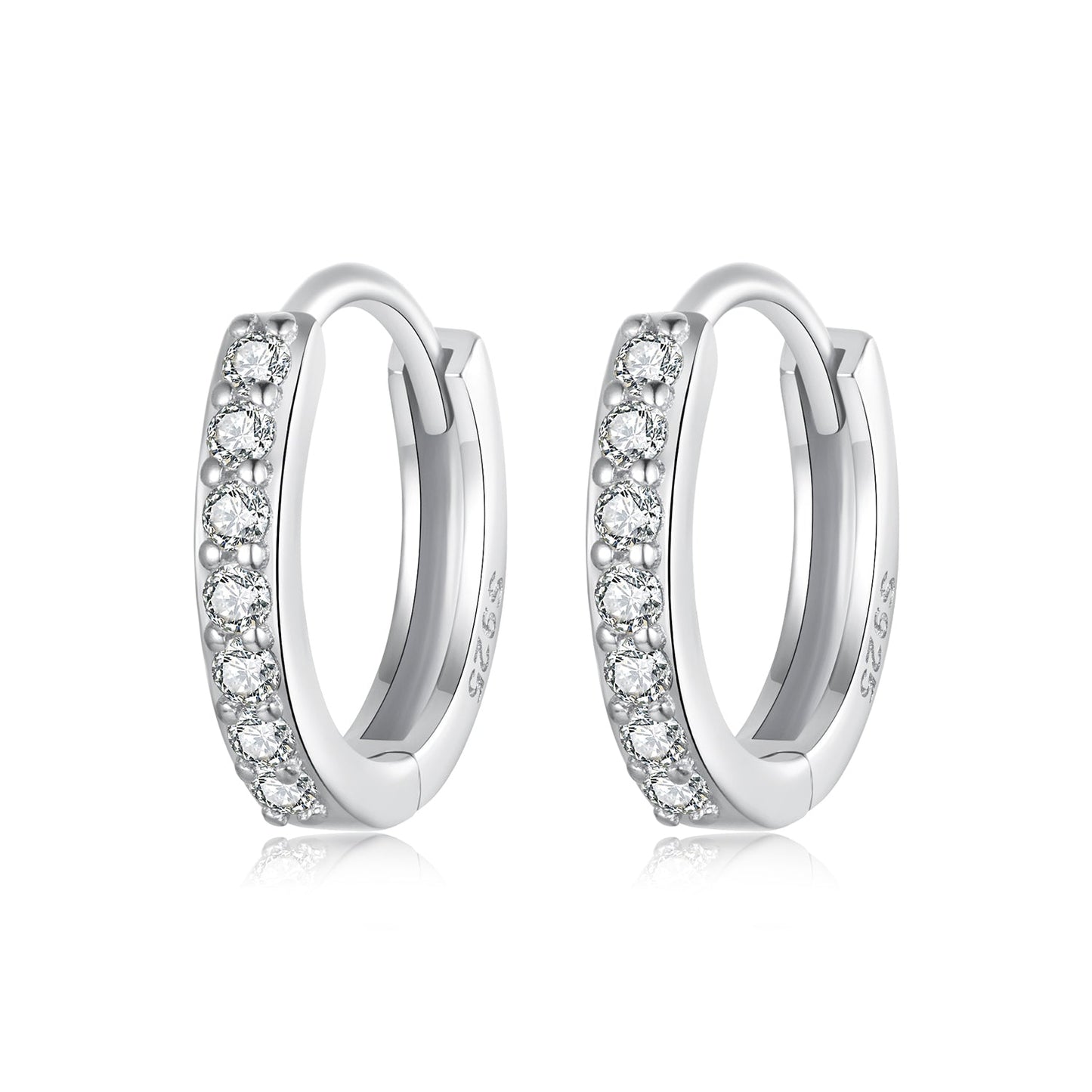 925 Sterling Silver Pavé Setting Gold Plated Earrings for Women