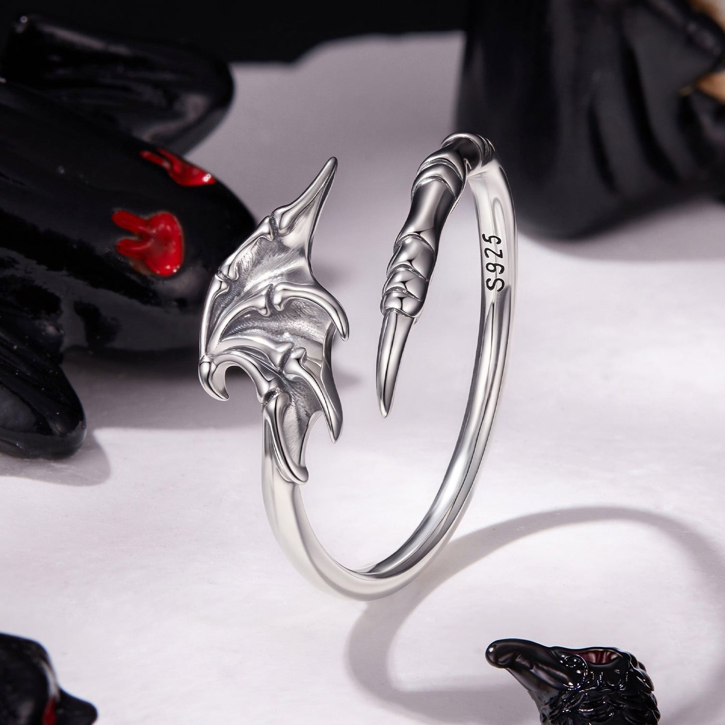 925 Sterling Silver Oxidized Silver 0.7cm Swing Rings for Women