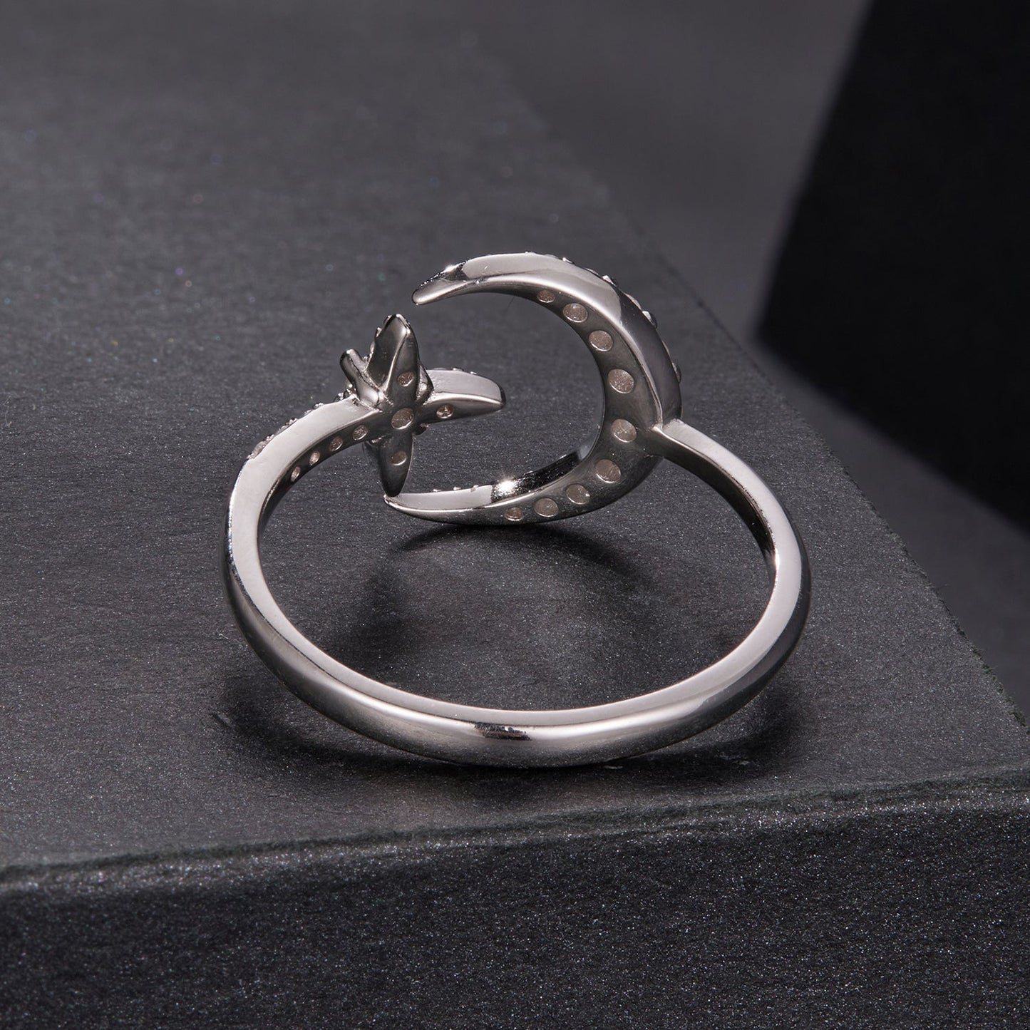 925 Sterling Silver Moissanite 0.25cm White Gold Plated Ring - Size E for Women