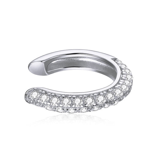S925 Sterling Silver Pavé Set CZ Earrings - 1.1cm for Women