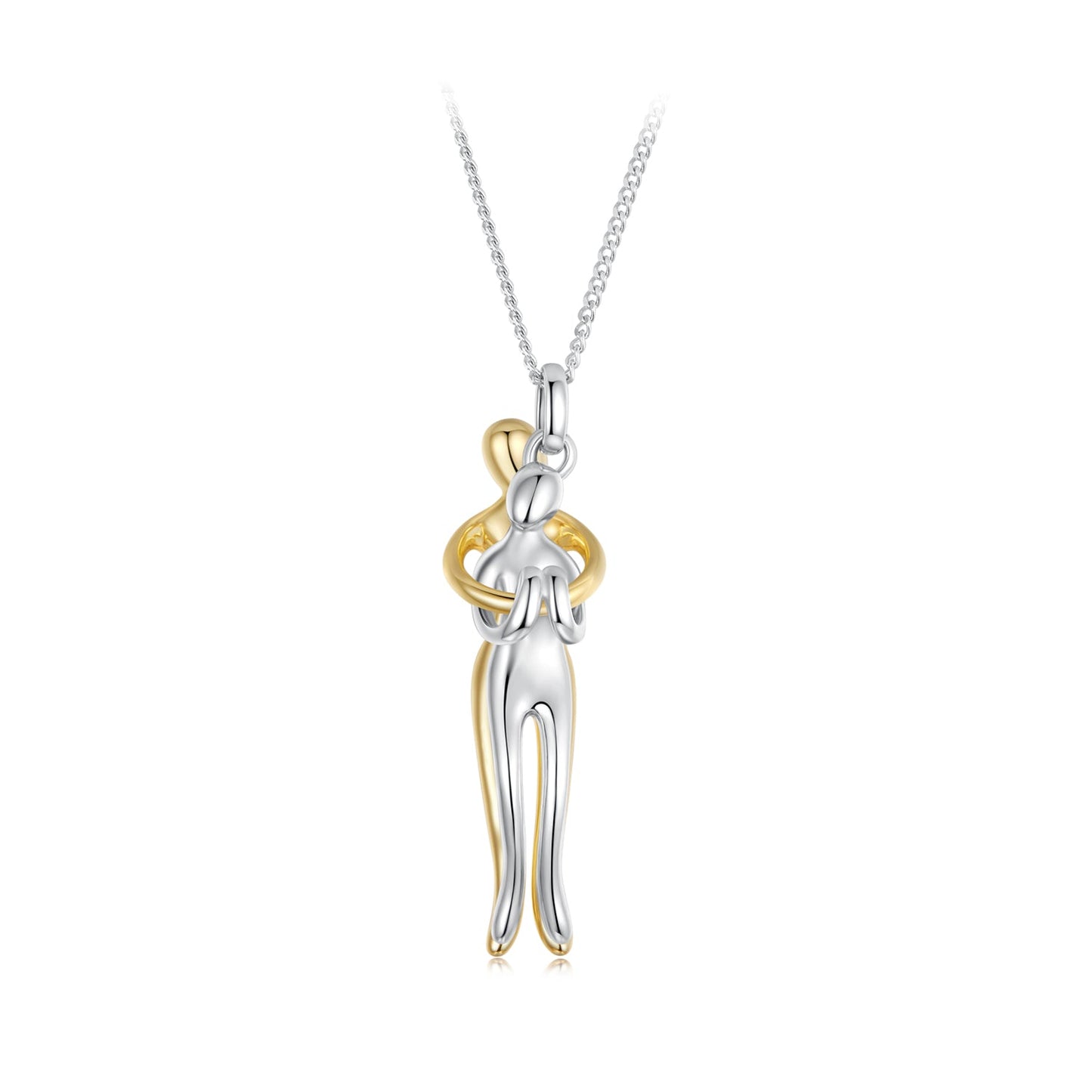 925 Sterling Silver Plated White Gold & Gold Necklace 40+5cm for Women