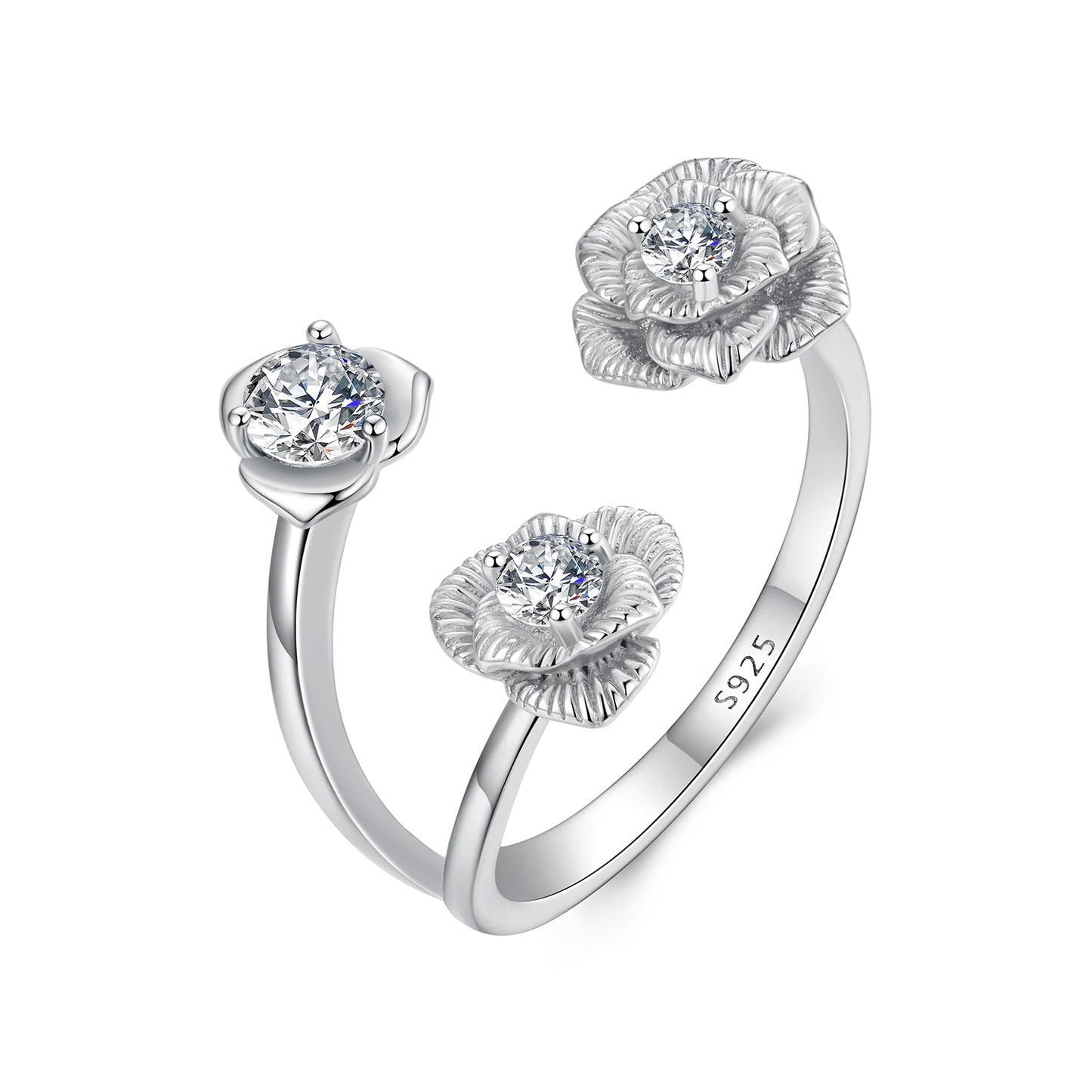 925 Sterling Silver 0.8cm Pavé Setting CZ Ring