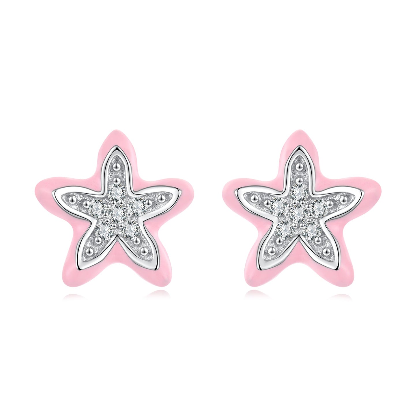 925 Sterling Silver Enamel CZ Earrings for Women