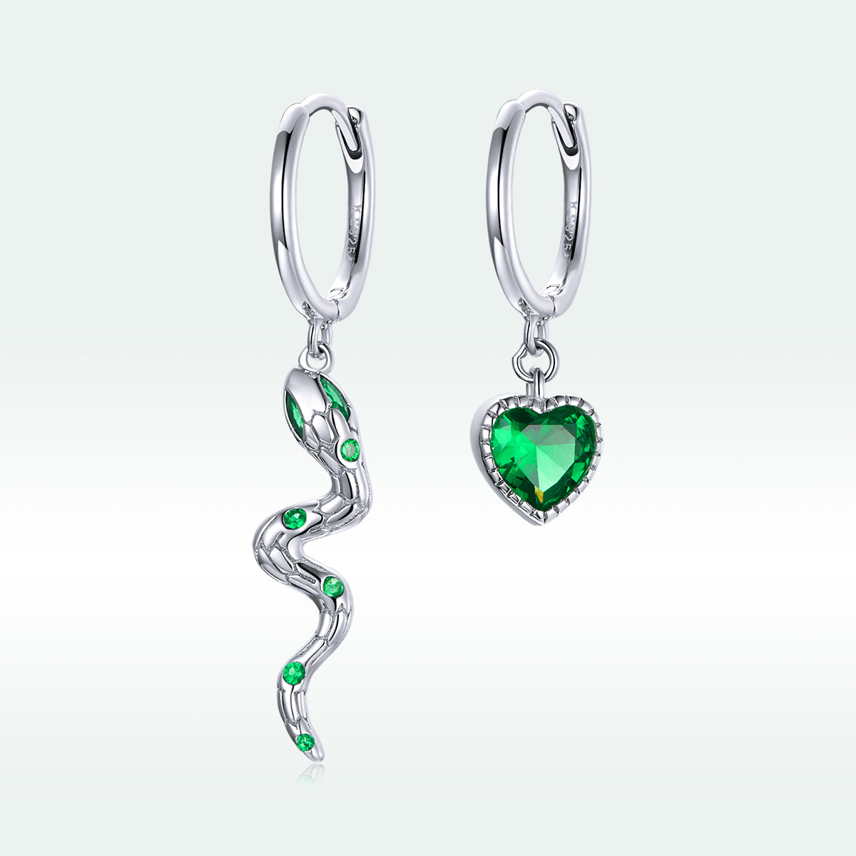 925 Sterling Silver Earrings with Pavé Setting CZ and Plated Platinum